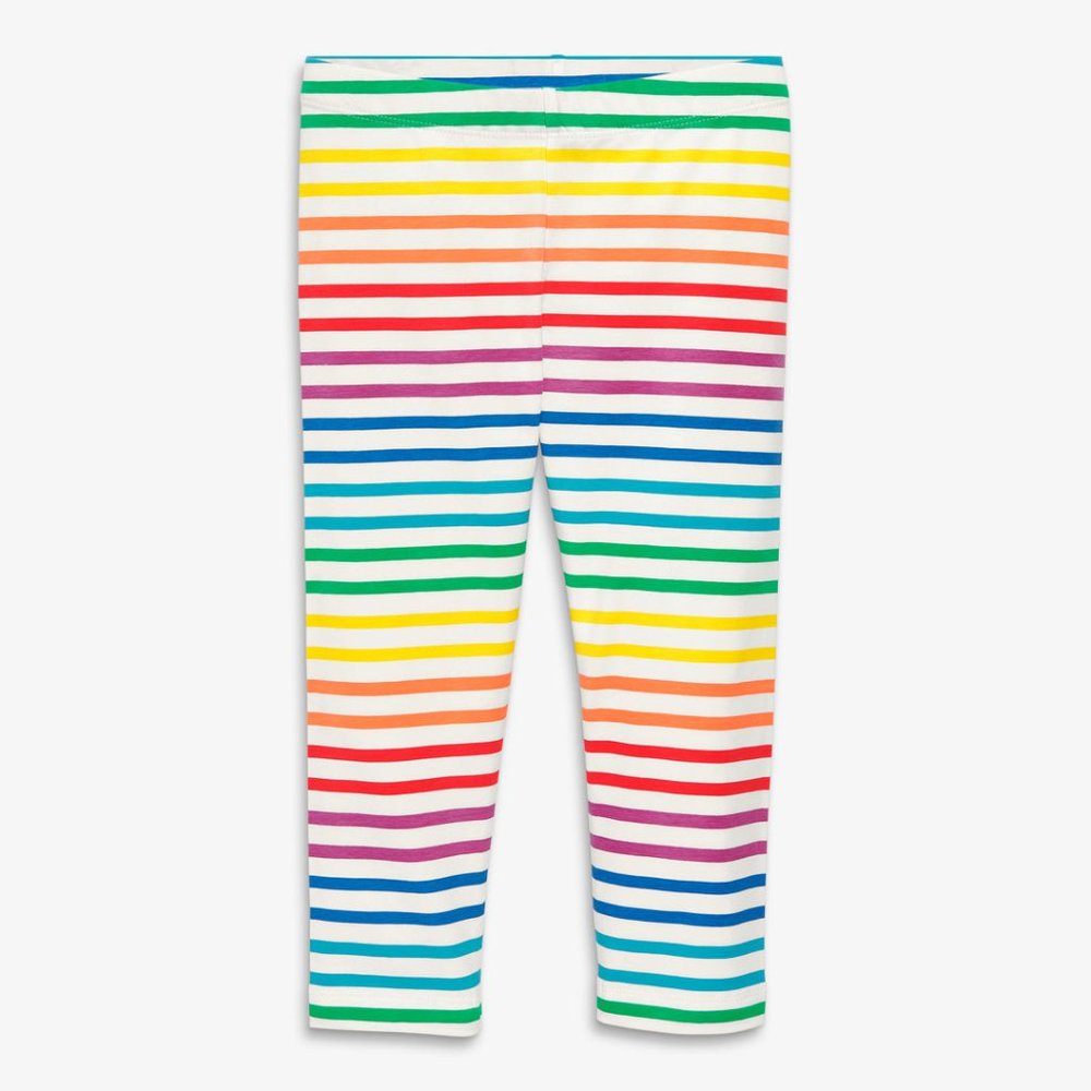 New Capri leggings in bright rainbow